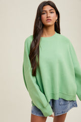 Solid Drop Shoulder Sweater - 2 COLORS