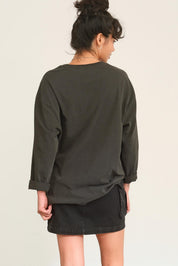 Oversized Black Long Sleeve Top