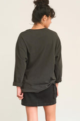 Oversized Black Long Sleeve Top
