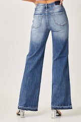 High Rise Wide Leg Straight Jeans